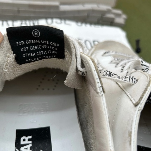Golden Goose White Sneakers with Gold and Leopard Star - Picture 11 of 12